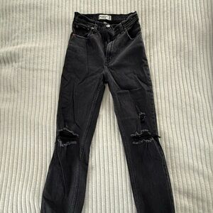 Abercrombie & Fitch Black Ripped Skinny Jeans